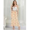 image:imageNASHALYLY Womens Mesh High Waisted Bodycon Mermaid Maxi Skirts Ruched Fishtail Long SkirtMisty Pink Daisy