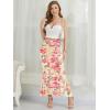 image:imageNASHALYLY Womens Mesh High Waisted Bodycon Mermaid Maxi Skirts Ruched Fishtail Long SkirtPink Watercolor Blossom