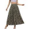 image:imageNASHALYLY Chiffon Maxi Skirt for Women ALine High Waisted Elastic Floral Long SkirtGreen Floral