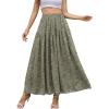 image:imageNASHALYLY Chiffon Maxi Skirt for Women ALine High Waisted Elastic Floral Long SkirtGreen Floral B