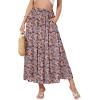 image:imageNASHALYLY Womens High Waisted Maxi SkirtElastic Chiffon Boho Long Skirt with PocketsPink Blue Floral