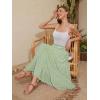 image:imageNASHALYLY Womens High Waisted Maxi SkirtElastic Chiffon Boho Long Skirt with PocketsGreen Pink Floral