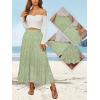 image:imageNASHALYLY Womens High Waisted Maxi SkirtElastic Chiffon Boho Long Skirt with PocketsGreen Pink Floral