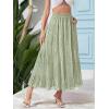 image:imageNASHALYLY Womens High Waisted Maxi SkirtElastic Chiffon Boho Long Skirt with PocketsGreen Pink Floral