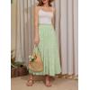 image:imageNASHALYLY Womens High Waisted Maxi SkirtElastic Chiffon Boho Long Skirt with PocketsGreen Pink Floral