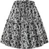 image:imageNASHALYLY Womens Summer Boho Floral Print Mini Skirt High Waist Drawstring Tiered SkirtsApricot Black Floral