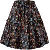 image:imageNASHALYLY Womens Summer Boho Floral Print Mini Skirt High Waist Drawstring Tiered SkirtsBlack Red Floral