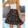 image:imageNASHALYLY Womens Summer Boho Floral Print Mini Skirt High Waist Drawstring Tiered SkirtsBlack Red Floral