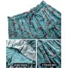 image:imageNASHALYLY Womens Summer Boho Floral Print Mini Skirt High Waist Drawstring Tiered SkirtsBlue Green Leaves