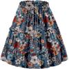 image:imageNASHALYLY Womens Summer Boho Floral Print Mini Skirt High Waist Drawstring Tiered SkirtsBlue Tangerine Floral
