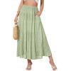 image:imageNASHALYLY Womens High Waisted Maxi SkirtElastic Chiffon Boho Long Skirt with PocketsGreen Pink Floral
