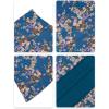 image:imageNASHALYLY Womens Chiffon Elastic High Waist Pleated ALine Flared Maxi SkirtsBlue Tangerine Floral