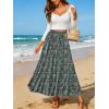 image:imageNASHALYLY Womens Chiffon Elastic High Waist Pleated ALine Flared Maxi SkirtsBoho Leaf