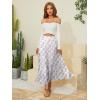 image:imageNASHALYLY Womens Chiffon Elastic High Waist Pleated ALine Flared Maxi SkirtsGreen Purple Floral
