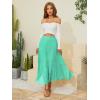 image:imageNASHALYLY Womens Chiffon Elastic High Waist Pleated ALine Flared Maxi SkirtsGreen423