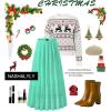 image:imageNASHALYLY Womens Chiffon Elastic High Waist Pleated ALine Flared Maxi SkirtsGreen423