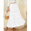 image:imageNASHALYLY Womens Chiffon Elastic High Waist Pleated ALine Flared Maxi SkirtsWhite Black Floral