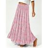 image:imageNASHALYLY Womens High Waisted Maxi SkirtElastic Chiffon Boho Long Skirt with PocketsPink White Floral