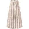 image:imageNASHALYLY Womens Chiffon Elastic High Waist Pleated ALine Flared Maxi SkirtsWhite Tangerine Floral