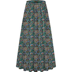 image:imageNASHALYLY Womens Chiffon Elastic High Waist Pleated ALine Flared Maxi SkirtsBoho Leaf