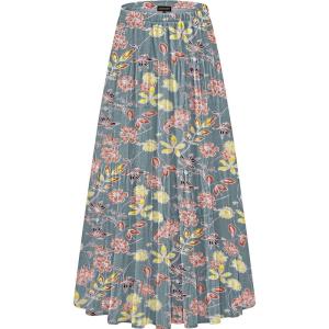 image:imageNASHALYLY Womens Chiffon Elastic High Waist Pleated ALine Flared Maxi SkirtsBrown Yellow Floral