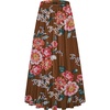 image:imageNASHALYLY Womens Chiffon Elastic High Waist Pleated ALine Flared Maxi SkirtsBrown Flower