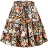 image:imageNASHALYLY Summer Mini Skirts for Women Casual Boho Floral High Waist Tiered SkirtsFlower25