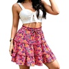 image:imageNASHALYLY Summer Mini Skirts for Women Casual Boho Floral High Waist Tiered SkirtsFlower40